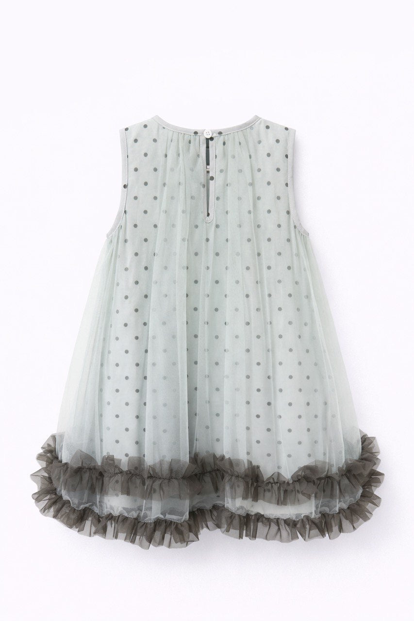 Olive cotton tulle dress
