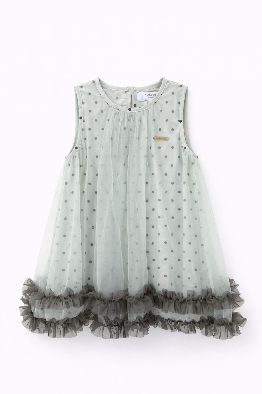 Olive cotton tulle dress