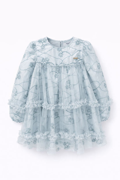 Elara Embroidered Tulle Dress