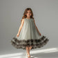 Olive cotton tulle dress