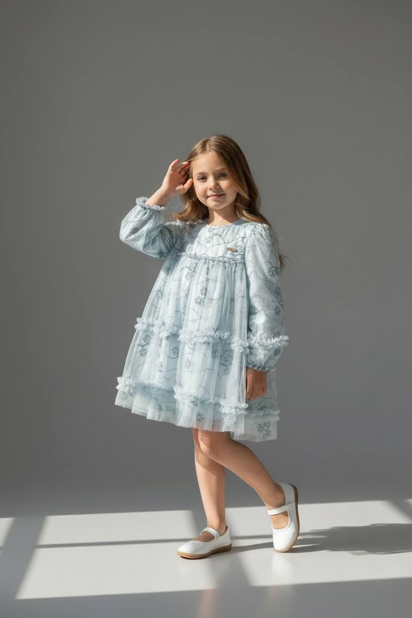 Elara Embroidered Tulle Dress