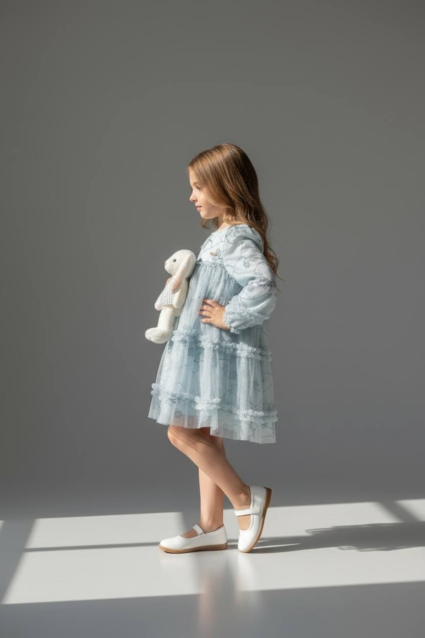 Elara Embroidered Tulle Dress