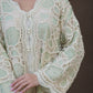 Mint Pearl Petals Kaftan with Sheila