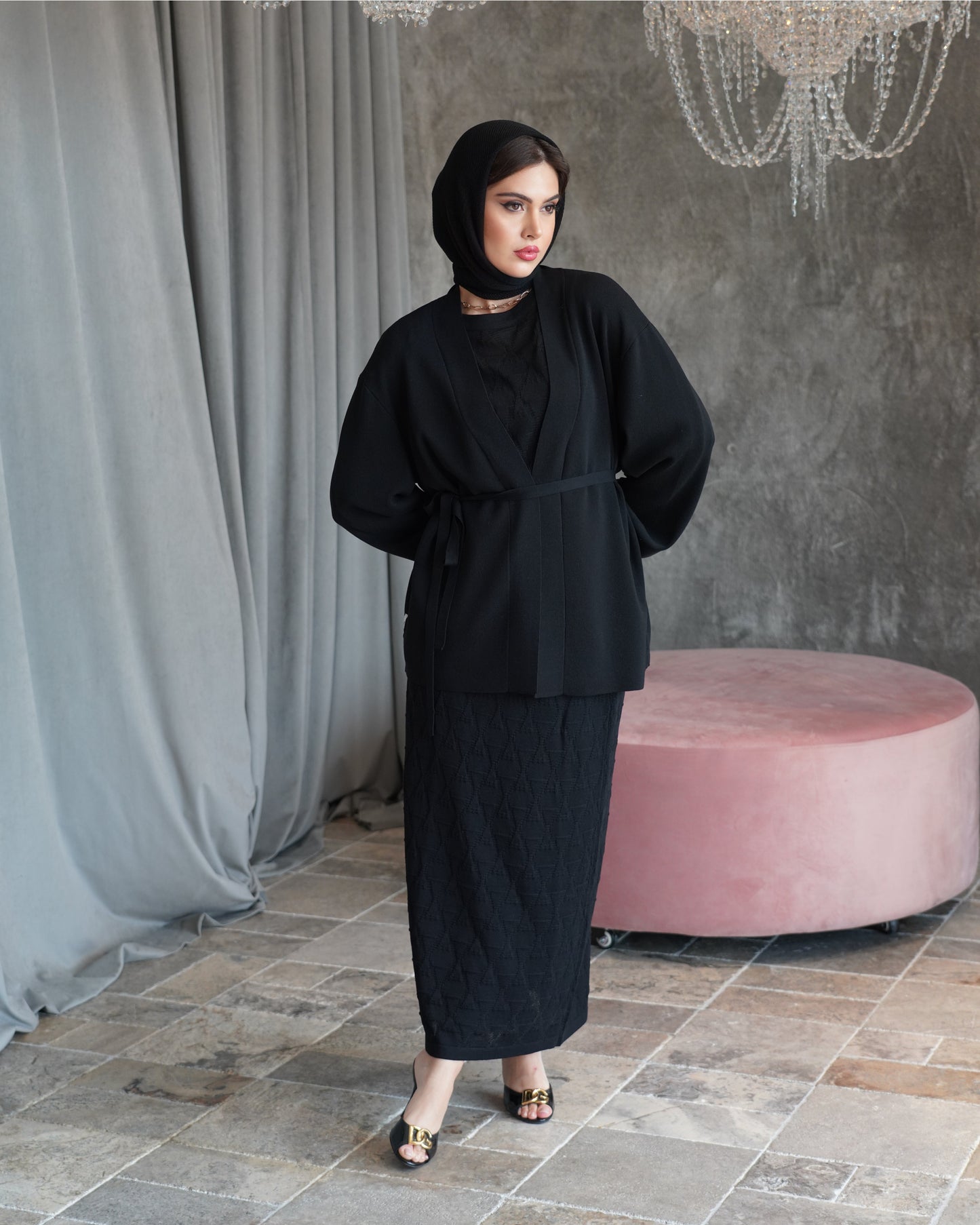 Black Knit Set