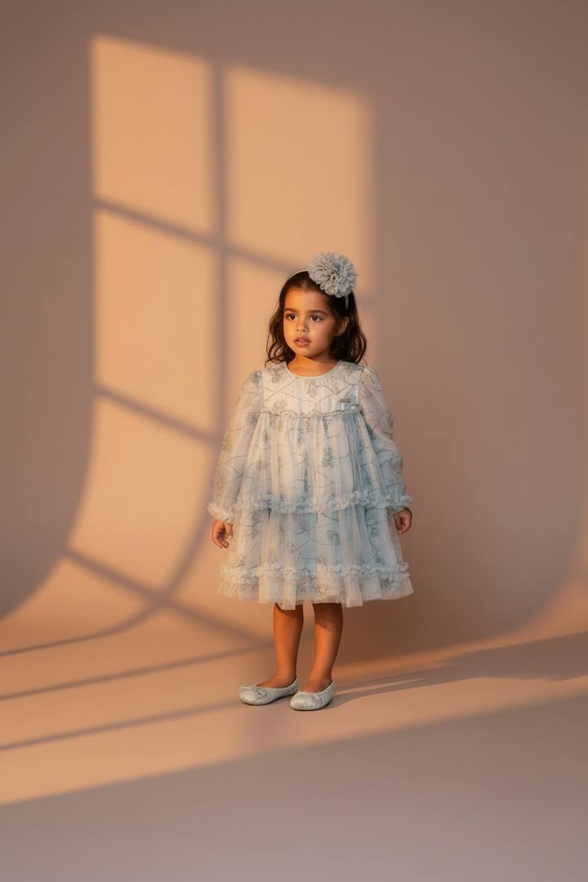 Elara Embroidered Tulle Dress