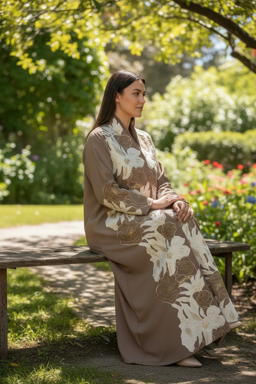 Blush Brown Lily Abaya